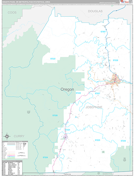 Grants Pass Metro Area Wall Map